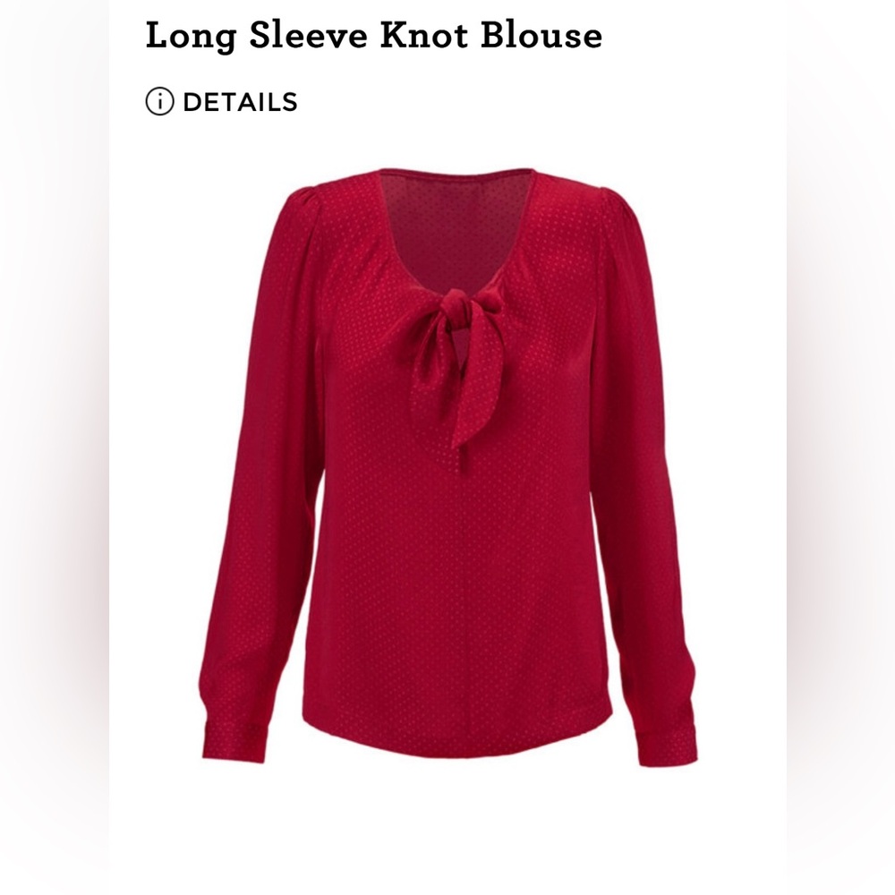 Cabi #3862 Long Sleeve Knot Blouse